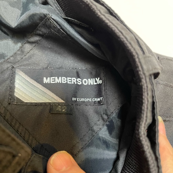 Mens Members Only Jacket Size 42 Black Racer Lined Bomber Europe Craft - Picture 10 of 12